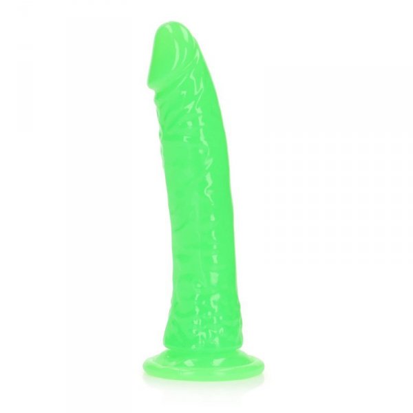 Slim Realistic Dildo with Suction Cup - Glow in the Dark - 7&#039;&#039; / 18 cm