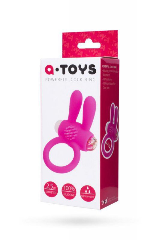 A-TOYS, Penis VibroRing Rabbi, Silicone, Pink, O2.5 cm