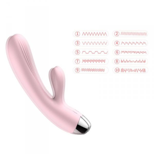 Wibrator- B -  Series, Silicone Vibrator Pink USB 10 Function / Heating