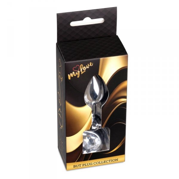 MyLove Toys - Jewellery Silver  Heart PLUG- Clear