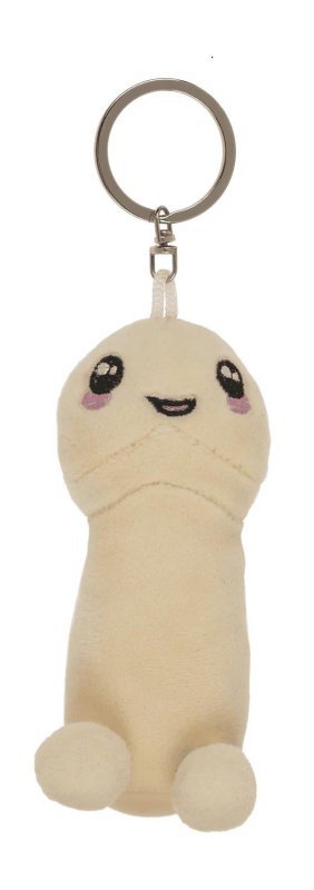 Metalowy brelok z pluszowym penisem