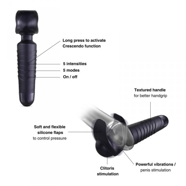 MAN.WAND EVO BLACK PLUM RECHARGEABLE MASTURBATOR