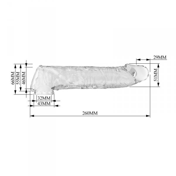 Pretty Love Extension Penis Sleeve with Modular Length Blocks – Clear – 26 cm