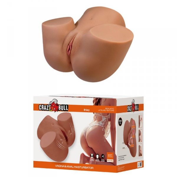 Crazy Bull Briony Realistic Vagina & Anal Masturbator with Vibrations – Brown