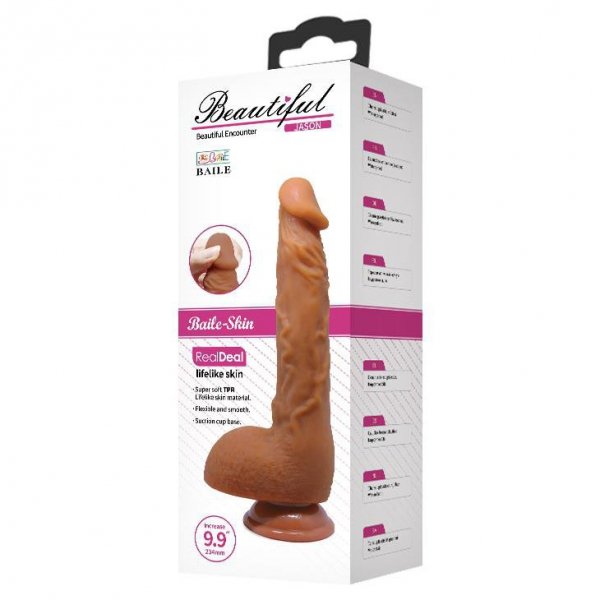 Realistyczne jasnobrązowe dildo BAILE JASON 