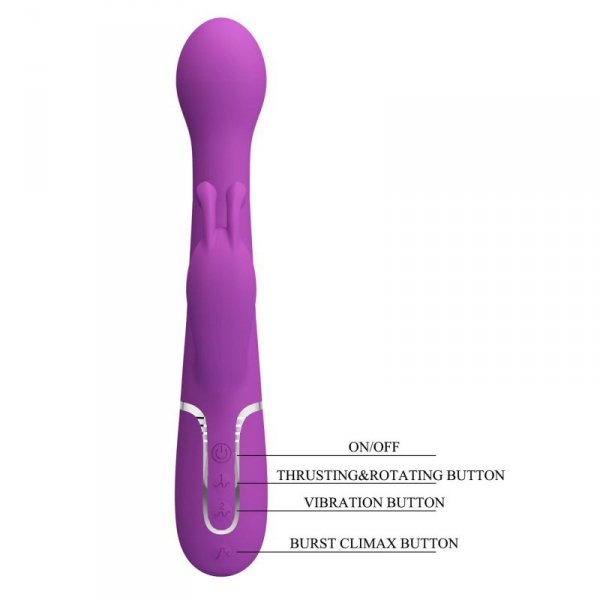 PRETTY LOVE - Dejon Purple, 7 vibration functions 4 thrusting settings 4 rotation functions