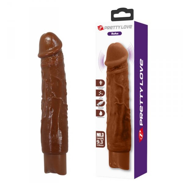 Pretty Love Rufus Realistic Vibrating Dildo (Brown Edition)