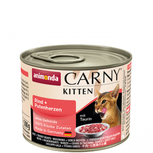 ANIMONDA Carny Kitten puszka wołowina i serca indycze 200 g