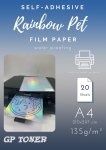 Samoprzylepny papier wodoodporny tęczowy holograficzny PET A4  PAP-CSF008