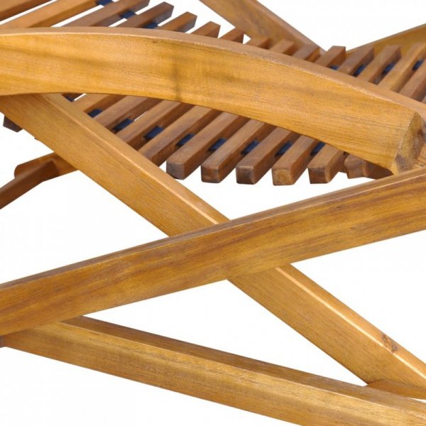 Leżak tarasowy z podnóżkiem, lite drewno akacjowe