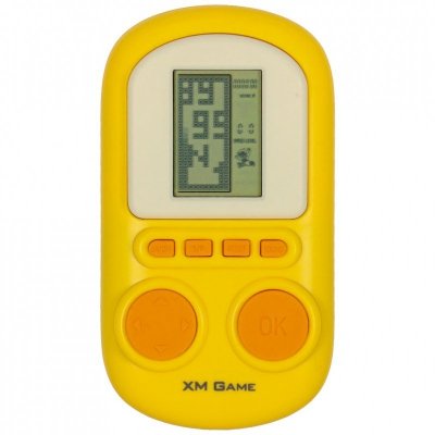 Gra elektroniczna zręcznościowa mini konsola przenośna kieszonkowa tetris żółty