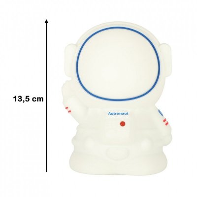 Lampka nocna dla dzieci silikonowa dotykowa miękka 8 LED USB RGB biała astronauta