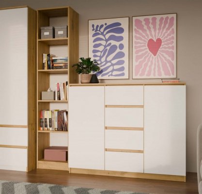 Komoda Malwa 2D4S 120 DĄB ARTISAN BIEL