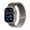 Apple Watch Ultra 2 GPS + Cellular, koperta 49 mm z tytanu w kolorze naturalnym z bransoletą mediolańską S z tytanu w kolorze na