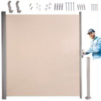 Markiza boczna tarasowa LUARO parawan zwijana 180 x 400 cm beżowa 