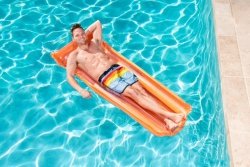 BESTWAY 44013 Materac dmuchany do pływania plażowy do basenu  pomarańczowy