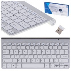 Klawiatura bezprzewodowa bluetooth Smart TV srebrna