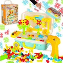 Wkrętarka wiertarka śrubki klocki konstrukcyjne 258 elementów