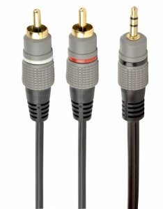 Kabel stereo minijack 3.5mm na 2*RCA 2.5m pozłacane złącza