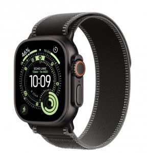 Apple Watch Ultra 3 GPS + Cellular koperta 49 mm z tytanu w kolorze czarnym, opaska Trail w kolorze czarnym/węgla drzewnego - ro