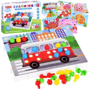 Układanka Guzikowa edukacyjna kolorowa mozaika dla dzieci ZA4191