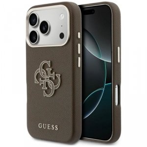 GUESS futerał do IPHONE 17 Pro GUHCP17L5PS4RGGW (PU FW Resin Logo) brązowy
