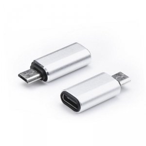 Adapter Typ C (żeński) do Micro USB (męski) srebrny
