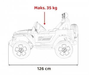 Jeep Wrangler Rubicon na akumulator dla dzieci Czerwony + Pilot + Radio MP3 LED + Koła EVA