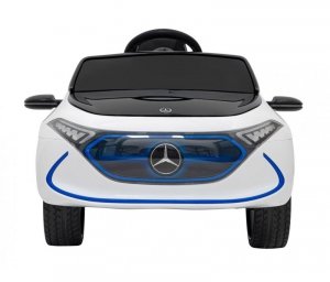 Mercedes Benz AMG EQA dla dzieci Biały + Pilot + 5-punktowe pasy + EVA + Wyświetlacz MP3 + LED