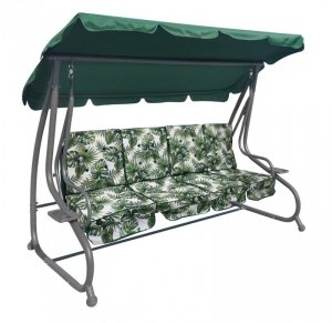 Ogromna Huśtawka Ogrodowa Siedzisko Plecionka 2x1 Liście