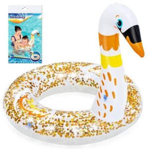 Bestway Dmuchane kółko do pływania dla dzieci BROKATOWY ŁABĘDŹ 61cm 36306