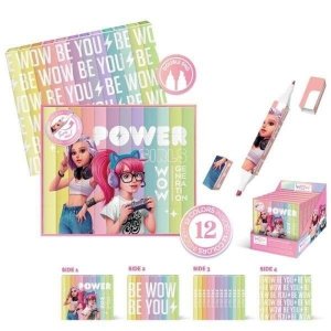 Flamastry dwustronne WOW 12 kolorów