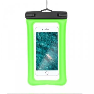 Etui na telefon uniwersalne wodoodporne z plastikowym zamknięciem AIRBAG zielone