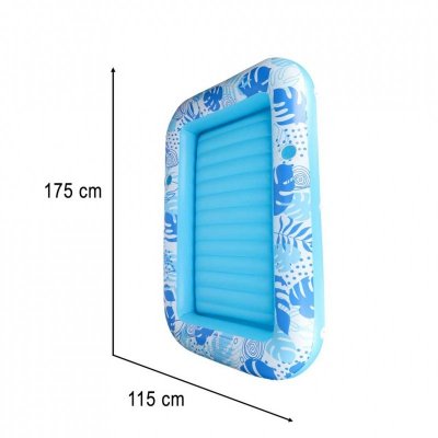 Materac dmuchany do pływania, leżak do opalania z poduszką niebieski