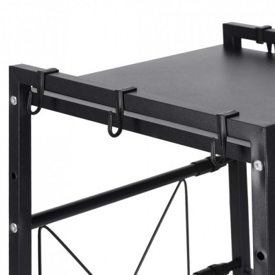 Półka kuchenna nad mikrofalówkę organizer regulowany metalowy 6 wieszaków