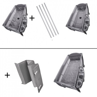 Łóżeczko dziecięce turystyczne składane dwupoziomowe przewijak max. 15kg