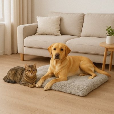 Legowisko dla psa kota posłanie poduszka 115 x 80 cm szary