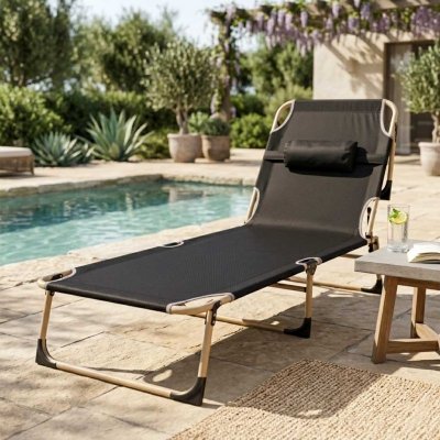 Łóżko polowe składane turystyczne kanadyjka 193 cm szare