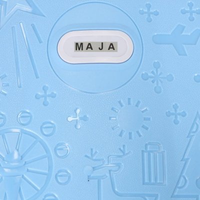 Walizka podróżna kabinowa dla dzieci na kółkach LED bagaż podręczny z imieniem niebieska