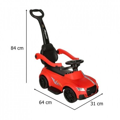 Jeździk pchacz samochód 3w1 z dźwiękiem światłami czerwony