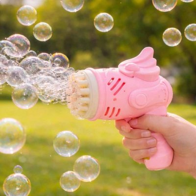 Pistolet do baniek mydlanych bańki mydlane ze skrzydłami różowy