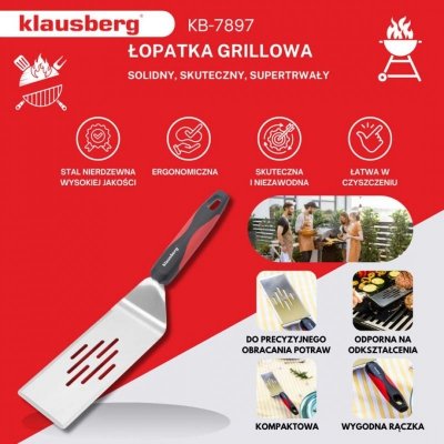 ŁOPATKA STALOWA 36 cm DO GRILLA KLAUSBERG KB-7897