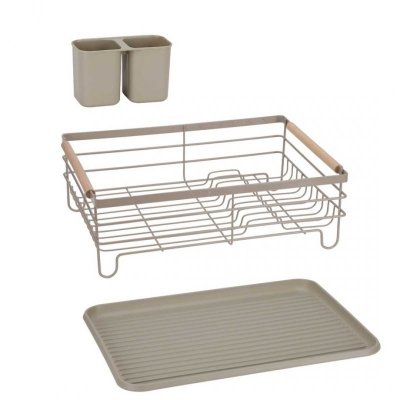 SUSZARKA DO NACZYŃ Z OCIEKACZEM I TACĄ E-8189 BEŻOWA