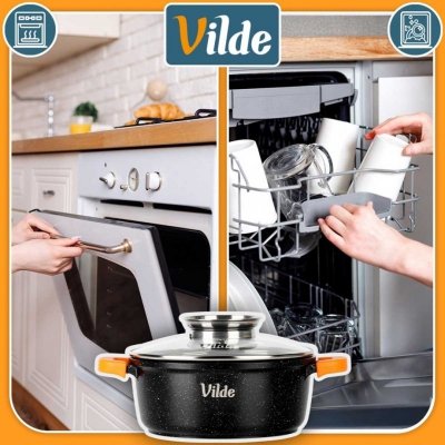 GARNEK GRANITOWY 2,1L 20cm Z POKRYWĄ Z AROMATYZEREM TERRUNA 199104