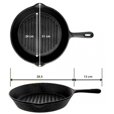 PATELNIA ŻELIWNA GRILLOWA HAGE 31cm INDUKCJA
