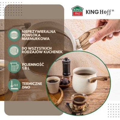 TYGIELEK MARMURKOWY DO KAWY PO TURECKU 1,8L KINGHOFF KH-1982 INDUKCJA
