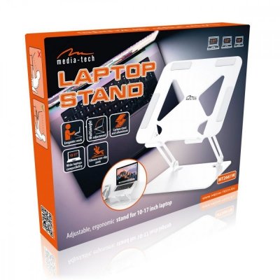 Podstawka pod laptopa, regulowana, ergonomiczna 10-17 cali LAPTOP STAND MT2661W (biała)
