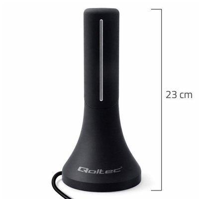 Wewnętrzna antena DVB-T/T2 | wzmacniacz sygnału | 4K | wysoki zysk 32dBi | kabel 4m