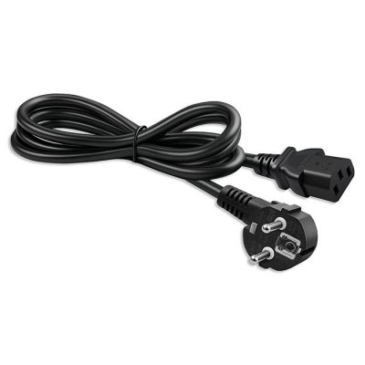 Kabel zasilający | wtyczka kątowa SCHUKO CEE 7/7 (E/F) | IEC C13 | 3x0.75mm2 | Czysta miedź Cu | 2m