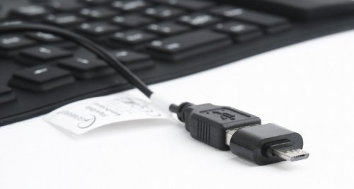 Gembird Klawiatura silikonowa wodoodporna USB z funkcją OTG czarna